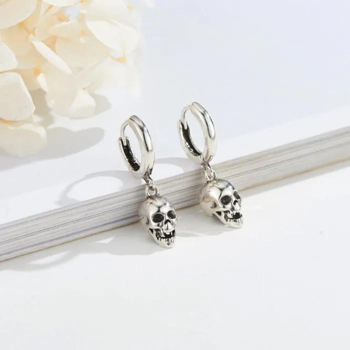 Earrings Zapps Clothing Zapps Little Skull Hoop Earrings