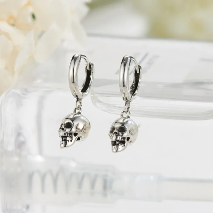 Earrings Zapps Clothing Zapps Little Skull Hoop Earrings