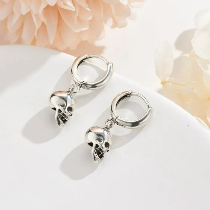 Earrings Zapps Clothing Zapps Little Skull Hoop Earrings