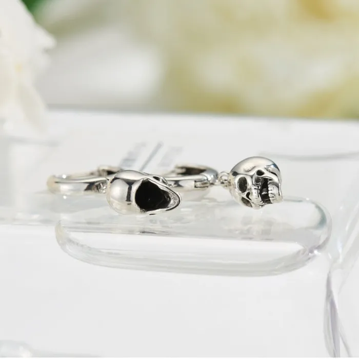 Earrings Zapps Clothing Zapps Little Skull Hoop Earrings