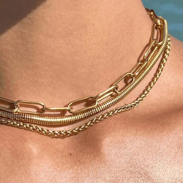 Ellie Vail Necklaces Candice Round Snake Chain Necklace