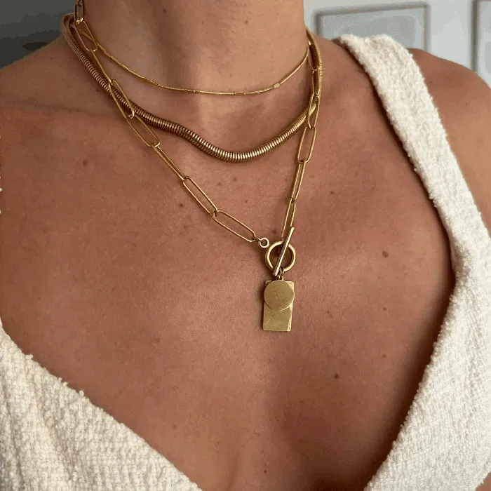 Ellie Vail Necklaces Candice Round Snake Chain Necklace