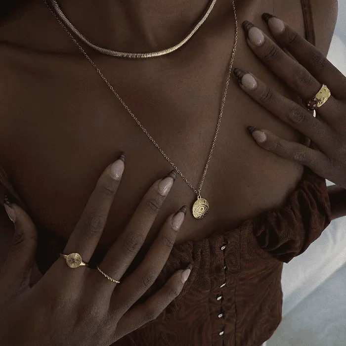 Ellie Vail Necklaces Candice Round Snake Chain Necklace