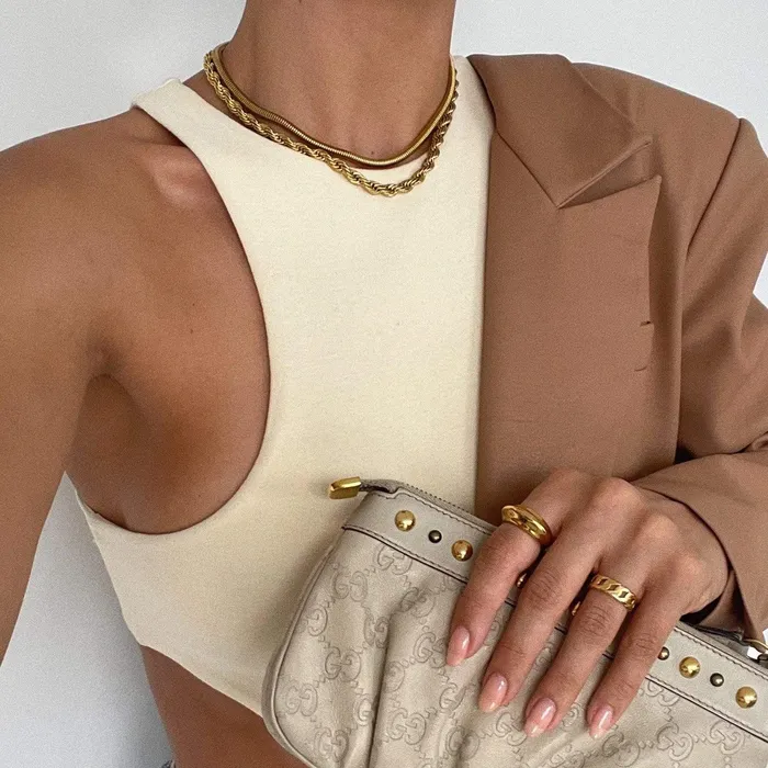 Ellie Vail Necklaces Candice Round Snake Chain Necklace