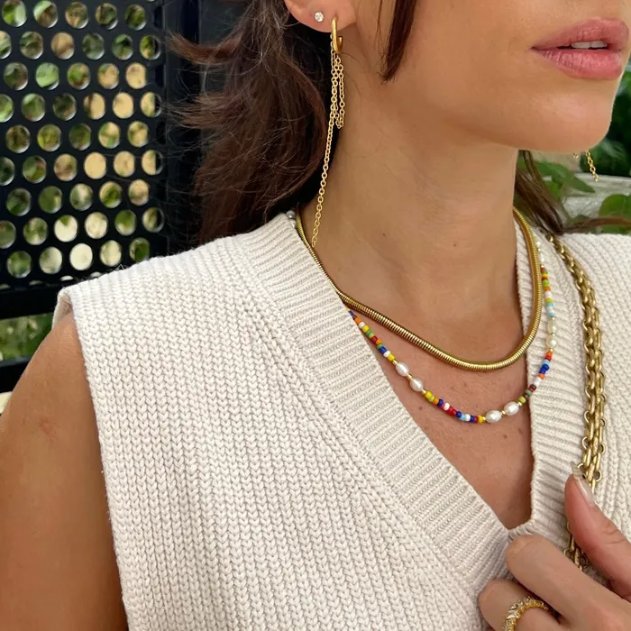 Ellie Vail Necklaces Candice Round Snake Chain Necklace