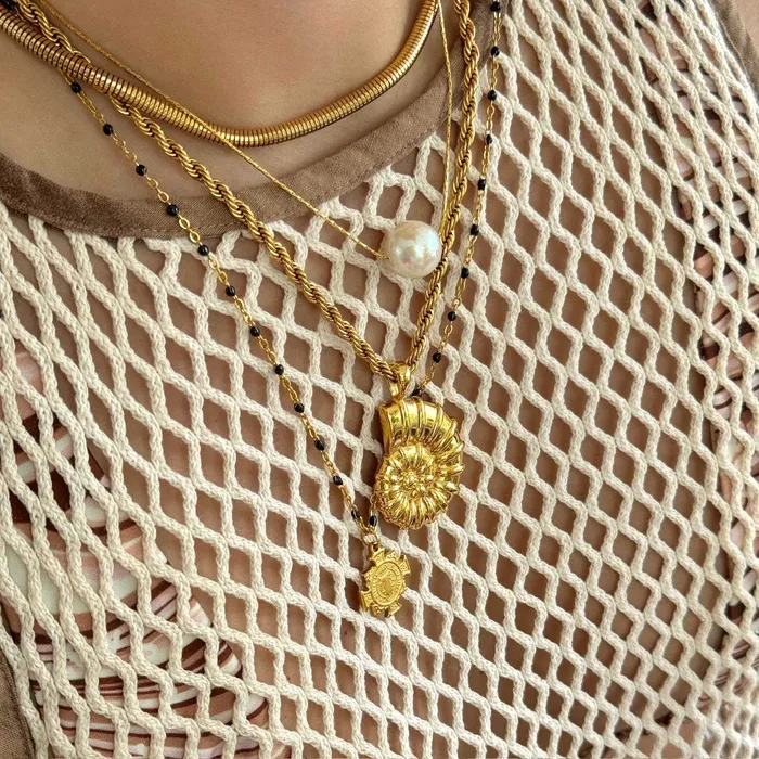 Ellie Vail Necklaces Candice Round Snake Chain Necklace