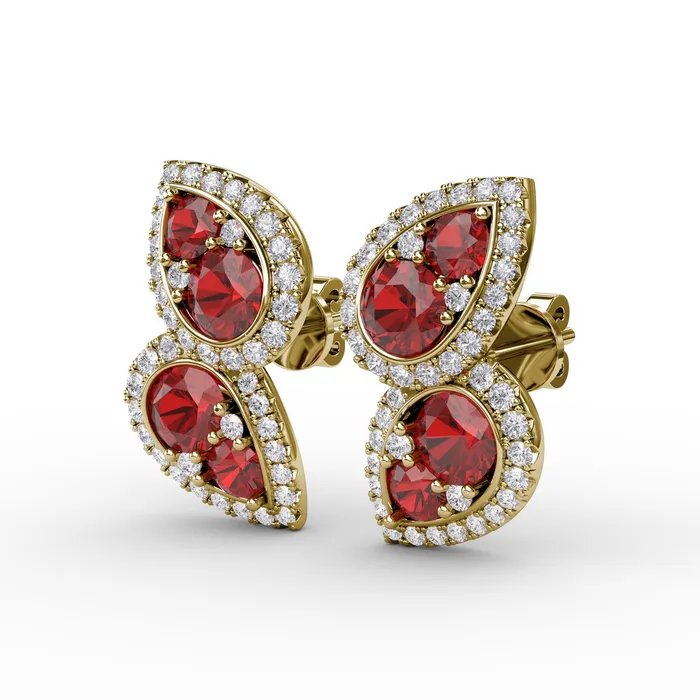 Fana Earrings Ruby Diamond Earrings Fana Earrings Ruby Diamond Earrings
