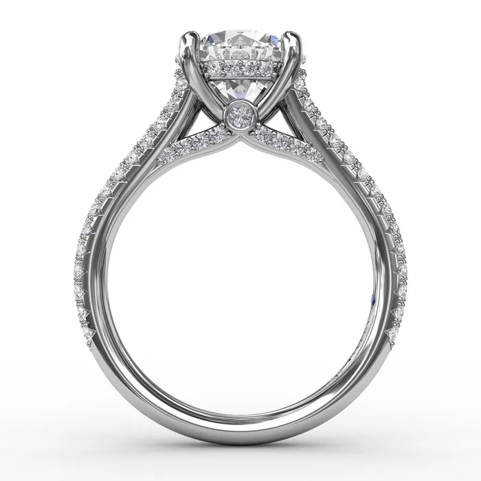Fana Necklaces 14K White Gold Hidden Halo SemiMounting Fana Necklaces 14K White Gold Hidden Halo SemiMounting