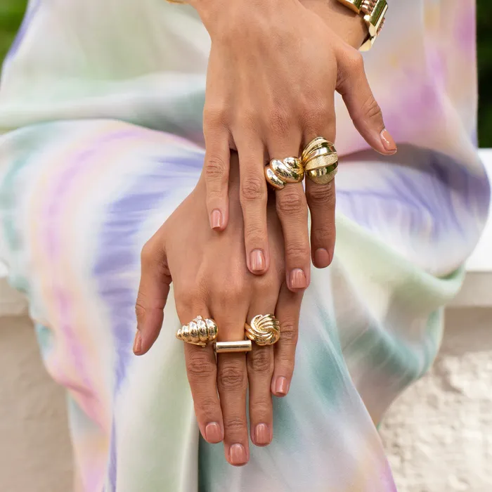 Folded 14k Gold Ring Vintage Rings