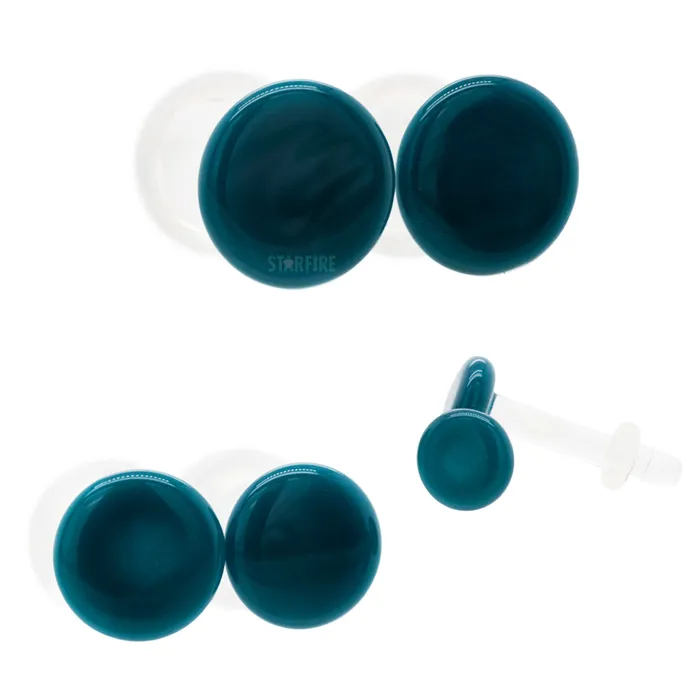 Glass Colorfront Plugs Dark Aqua Glasswear Studios Earrings