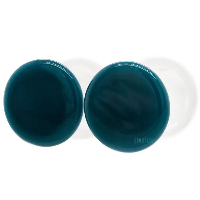 Glass Colorfront Plugs Dark Aqua Glasswear Studios Earrings