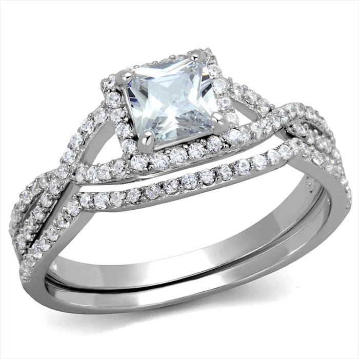 Green Rings CJ420 Wholesale Womens 925 Sterling Silver Rhodium AAA Grade CZ Clear Ring Set Green Rings CJ420 Wholesale Womens 925 Sterling Silver Rhodium AAA Grade CZ Clear Ring Set