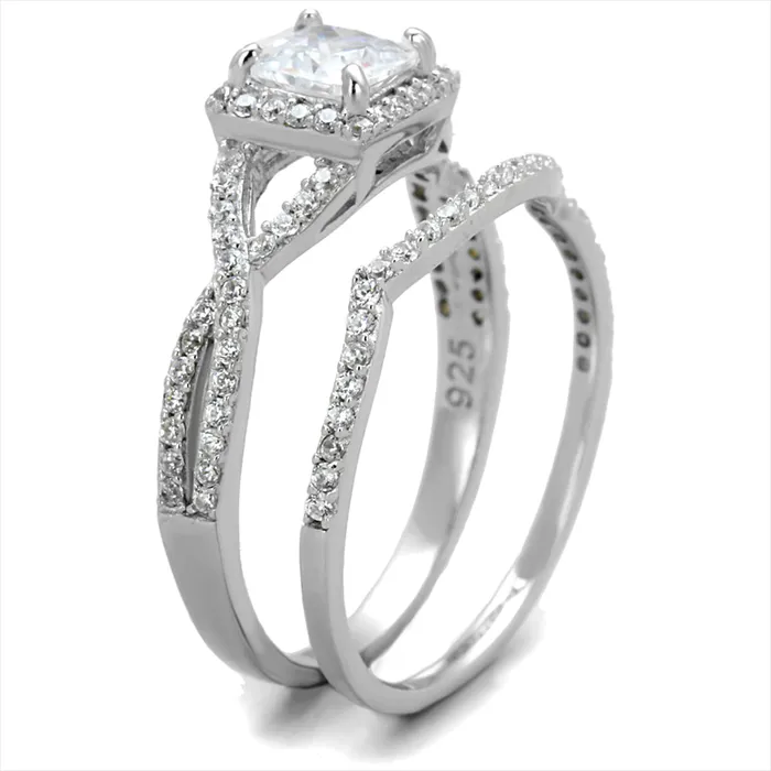 Green Rings CJ420 Wholesale Womens 925 Sterling Silver Rhodium AAA Grade CZ Clear Ring Set Green Rings CJ420 Wholesale Womens 925 Sterling Silver Rhodium AAA Grade CZ Clear Ring Set