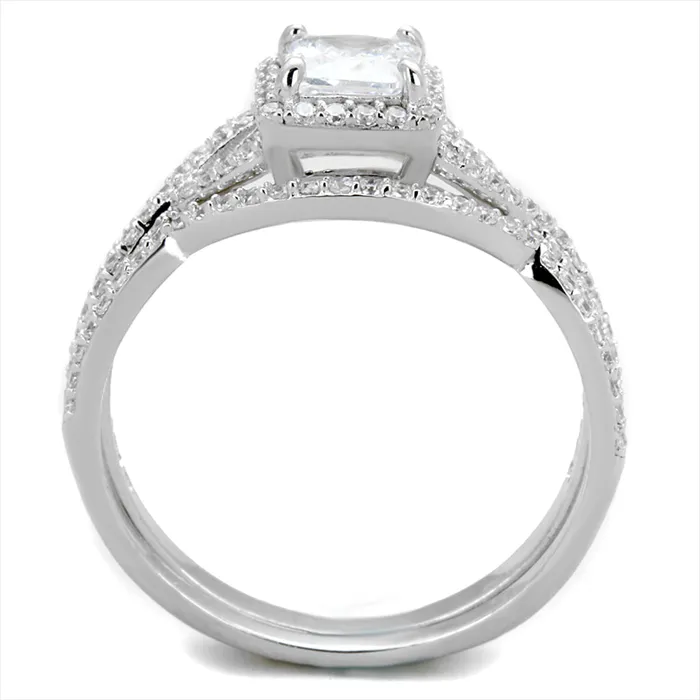 Green Rings CJ420 Wholesale Womens 925 Sterling Silver Rhodium AAA Grade CZ Clear Ring Set Green Rings CJ420 Wholesale Womens 925 Sterling Silver Rhodium AAA Grade CZ Clear Ring Set