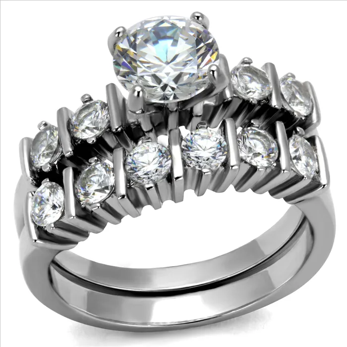 Green Rings CJE2869 Wholesale Stainless Steel AAA Grade CZ Ring