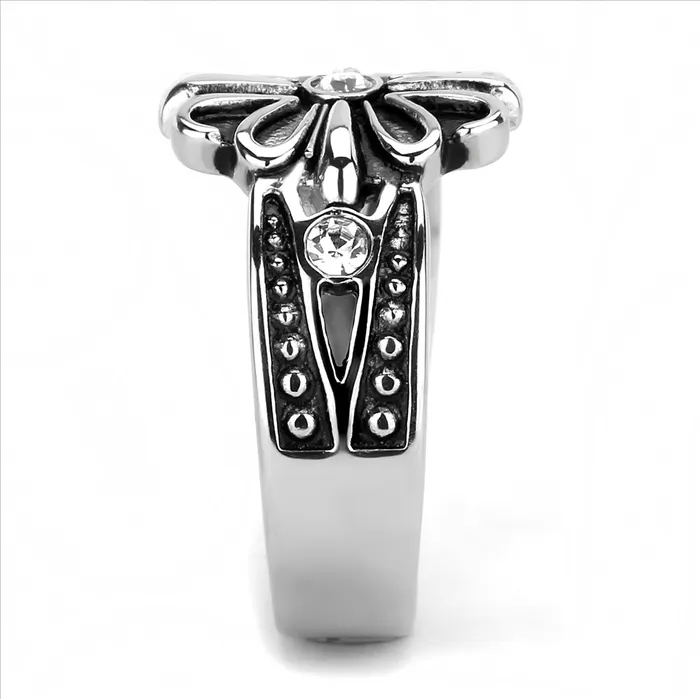 Green Rings CJE3462 Wholesale Mens Stainless Steel Synthetic Celtic Floral Ring