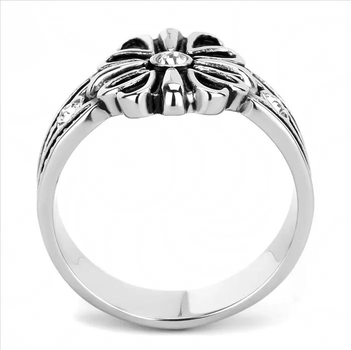 Green Rings CJE3462 Wholesale Mens Stainless Steel Synthetic Celtic Floral Ring