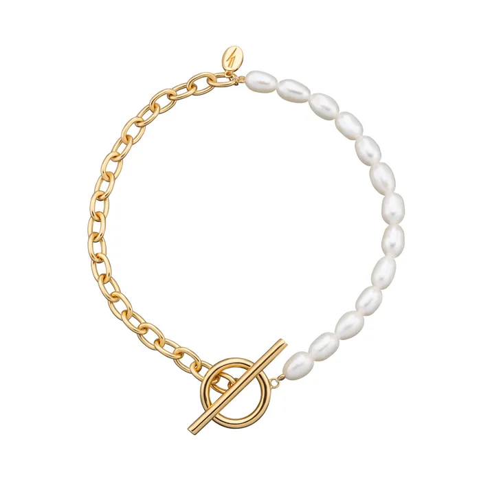 Hannah Martin Pearl and Chain TBar Bracelet Scream Pretty Bracelets