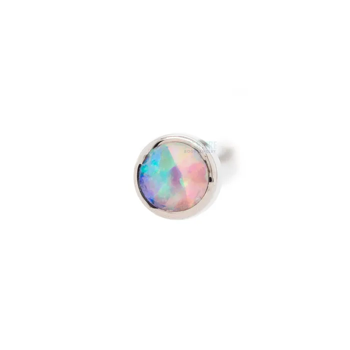 Industrial Strength IS Earrings Demi Bezelset Faceted Opal Nostril Screw