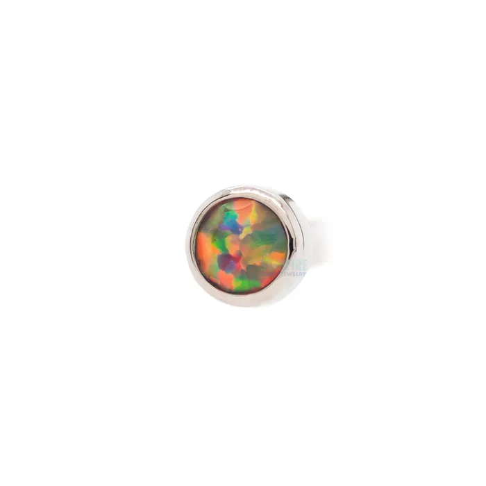 Industrial Strength IS Earrings Demi Bezelset Faceted Opal Nostril Screw