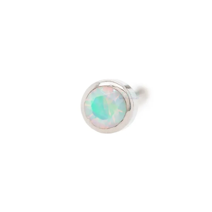Industrial Strength IS Earrings Demi Bezelset Faceted Opal Nostril Screw