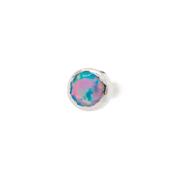 Industrial Strength IS Earrings Demi Bezelset Faceted Opal Nostril Screw