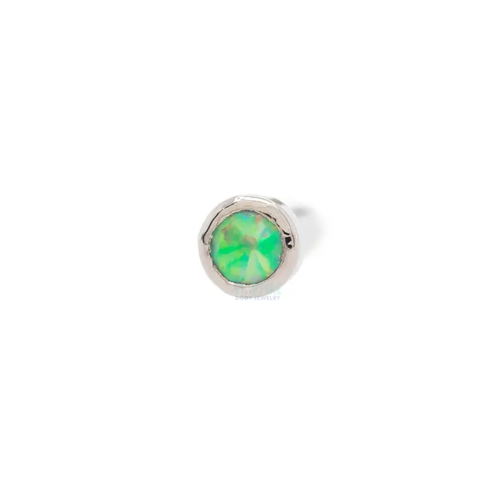 Industrial Strength IS Earrings Demi Bezelset Faceted Opal Nostril Screw