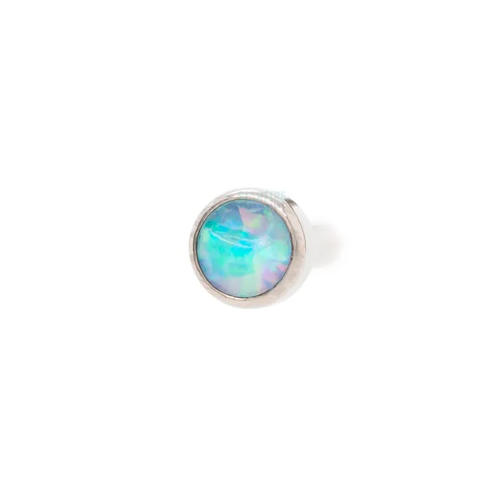 Industrial Strength IS Earrings Demi Bezelset Faceted Opal Nostril Screw