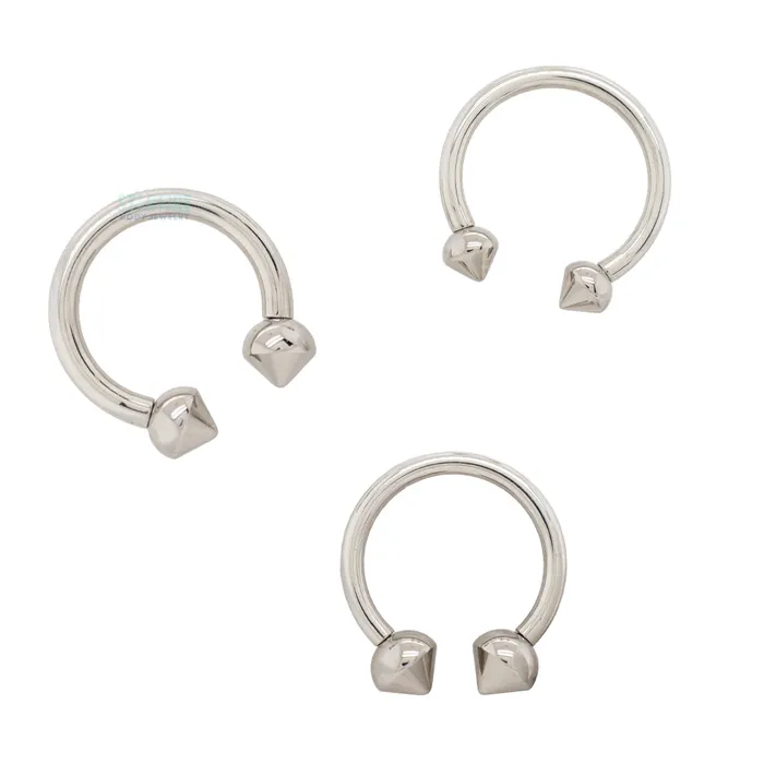 Industrial Strength IS Earrings Spiked Balls Circular Barbell