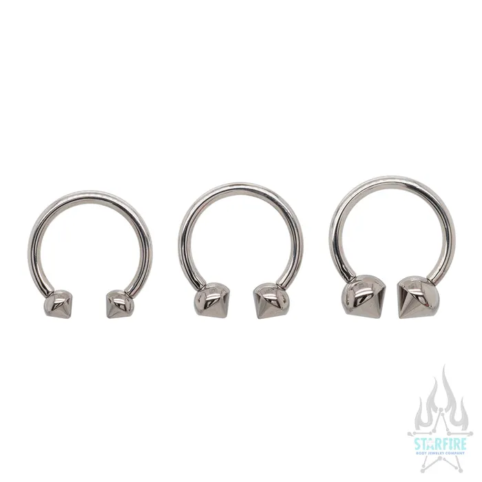 Industrial Strength IS Earrings Spiked Balls Circular Barbell