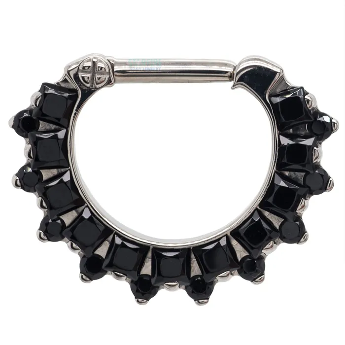 Industrial Strength IS Rings Dione Clicker 36 with PrincessCut Round Faceted Gems 16 ga 14 post