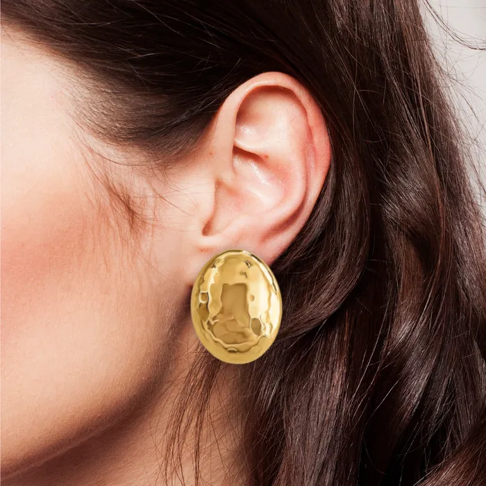 Ira Hammered Oval Earring Ellie Vail Earrings