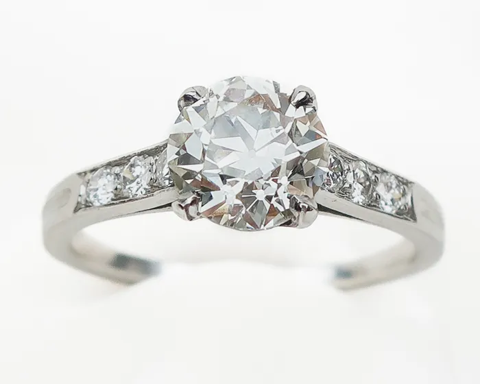 Isadoras LD Rings Art Deco Old EuropeanCut Diamond Engagement Ring
