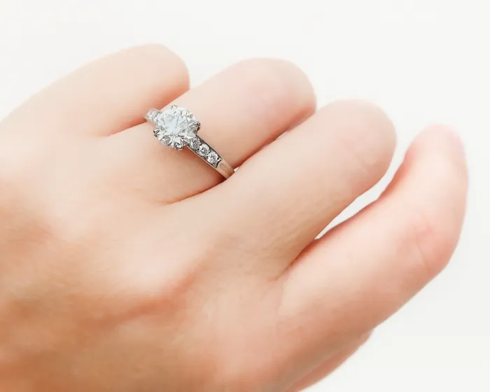 Isadoras LD Rings Art Deco Old EuropeanCut Diamond Engagement Ring