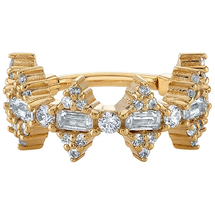 Little Star Hinge Ring in Gold with White CZs Body Vision BVLA Rings