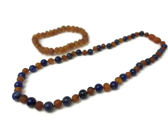 MB Earrings ADHD Arthritis Carpal Tunnel Raw UnPolished Congac Lapis Lazuli
