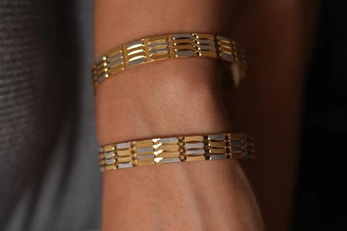 Meeta Thick Dual Polish Bangle CNC Gold Plated attrangi Bracelets Meeta Thick Dual Polish Bangle CNC Gold Plated attrangi Bracelets