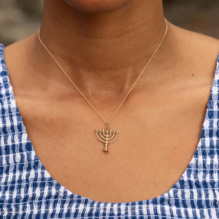 Menorah 14k Gold Charm Vintage Earrings