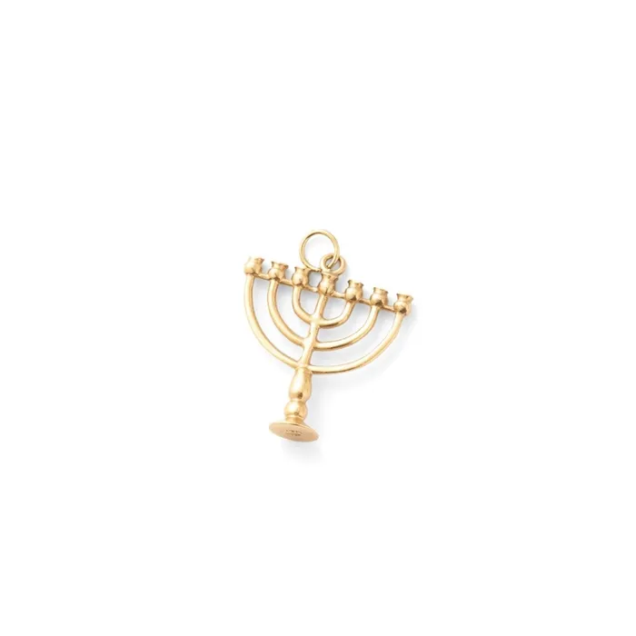 Menorah 14k Gold Charm Vintage Earrings