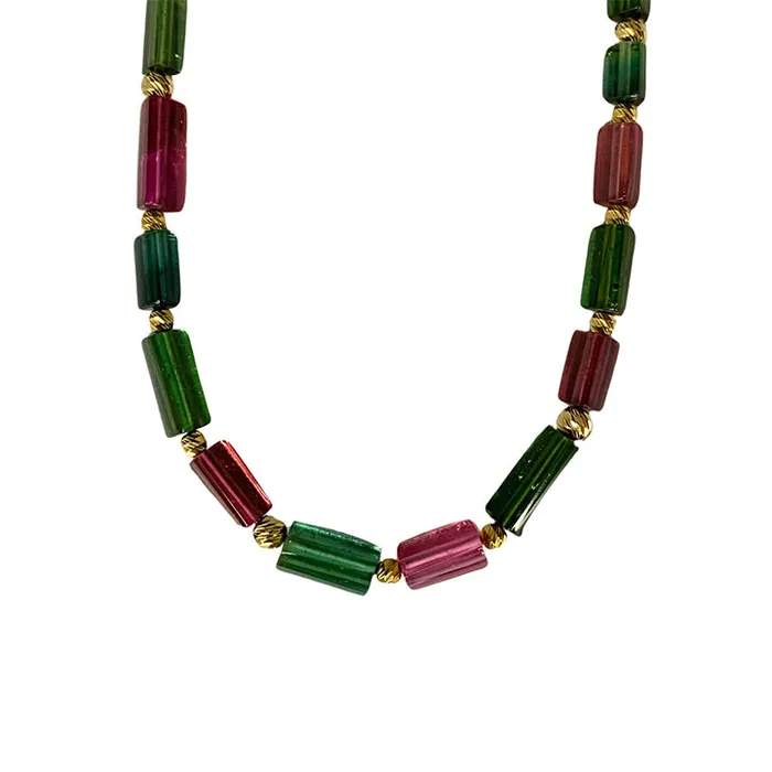 MultiColored Tourmaline Bead Necklace Donald Haack Diamonds Necklaces