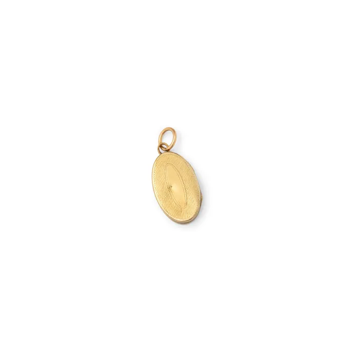 Necklaces Antique Miniature 10K Gold Oval Locket Charm