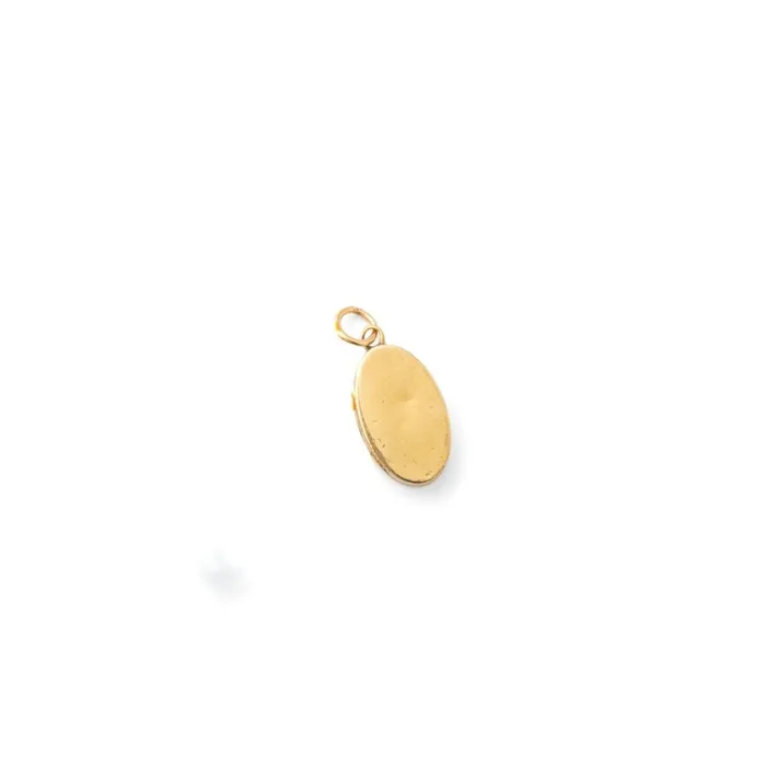 Necklaces Antique Miniature 10K Gold Oval Locket Charm