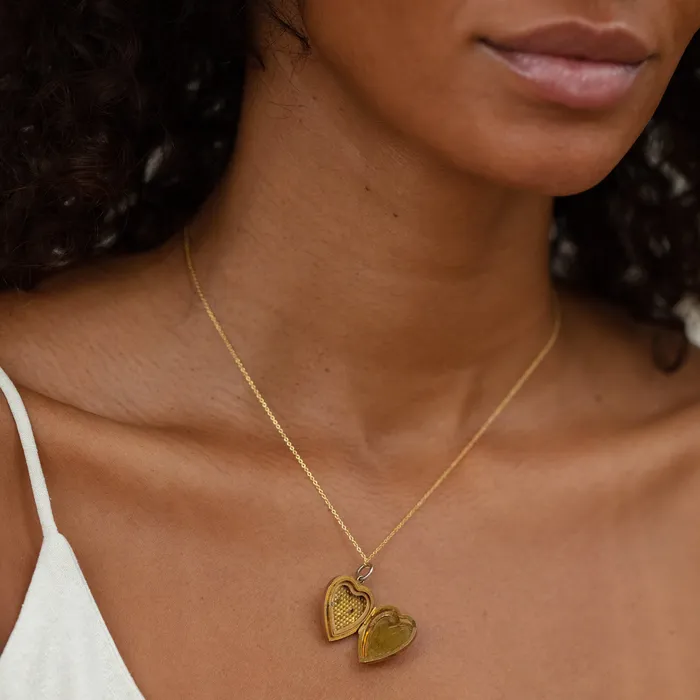 Necklaces Antique Victorian Heart 10k Gold Starburst Locket