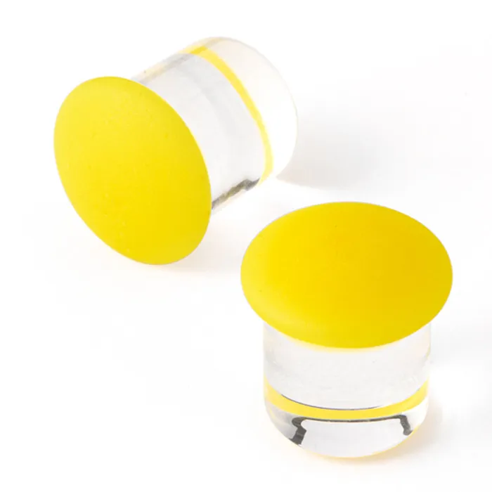 Necklaces Gorilla Glass Glass Color Front Plugs Matte Yellow