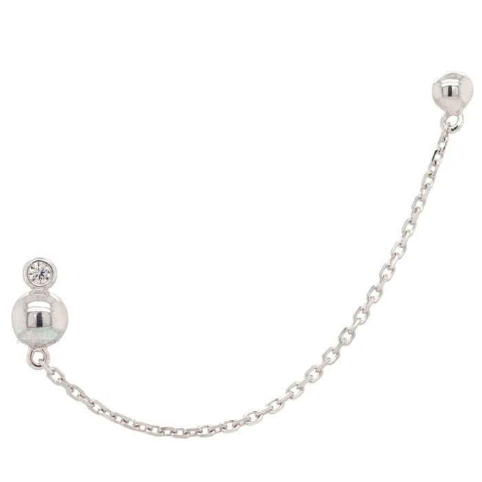 Necklaces Junipurr Jewelry threadless Elora Chain Dual Pin End in Gold with CZ Necklaces Junipurr Jewelry threadless Elora Chain Dual Pin End in Gold with CZ