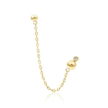 Necklaces Junipurr Jewelry threadless Elora Chain Dual Pin End in Gold with CZ