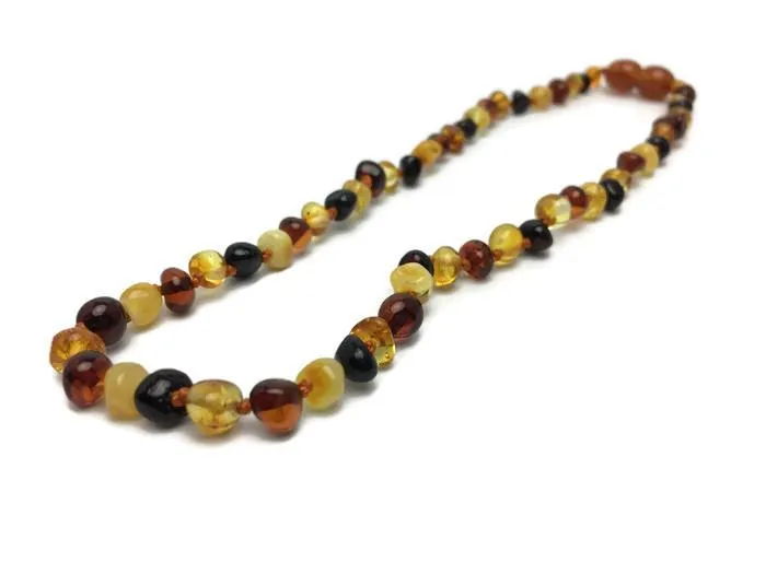 Necklaces MB Polished Multi Baltic Amber Necklace for Baby Infant Toddler Big Kid Necklaces MB Polished Multi Baltic Amber Necklace for Baby Infant Toddler Big Kid