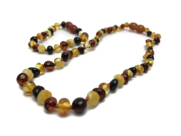 Necklaces MB Polished Multi Baltic Amber Necklace for Baby Infant Toddler Big Kid