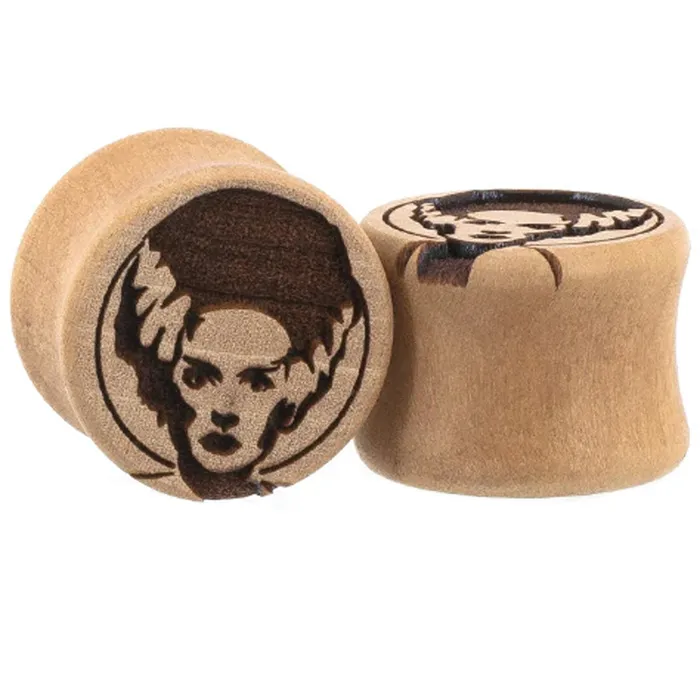 Necklaces Omerica Organic Bride of Frankenstein Wood Plugs