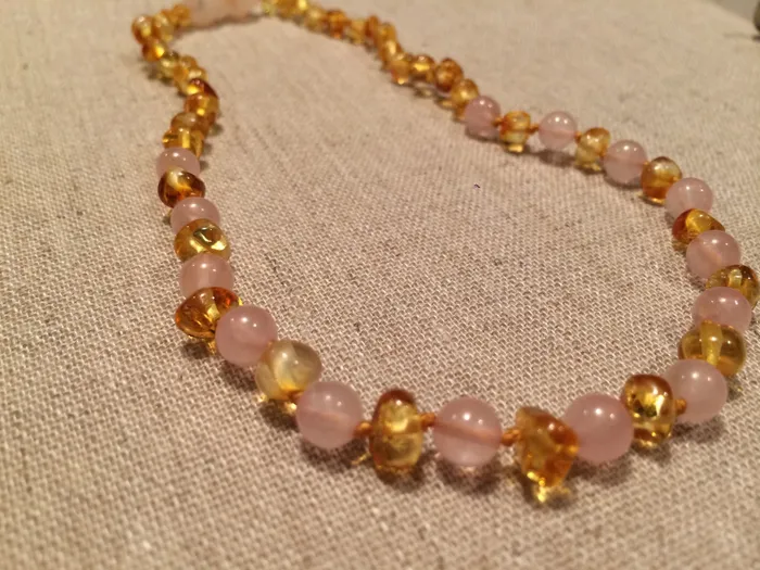 Necklaces Polished Lemon 11 Pink Amethyst or Turquoise Cognac Baltic Amber Necklace MB